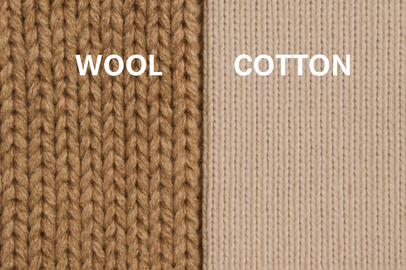 Wool vs cotton fabric comparison for winter knitwear